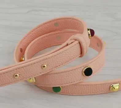 Pink IMIDO, заклепки, женские сменные ремешки для сумок, длинный ПУ кожаный ремень, сумка через плечо, сумка, аксессуары, части, украшение, STP136 - Цвет: Pink