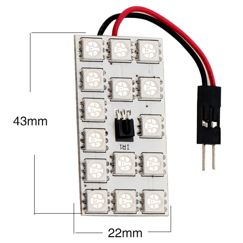 2PCS T10 5050 SMD 16 Colors 15 RGB LED Remote Control Car Interior Panel Reading Led Lamp light With Festoon BA9S | Автомобили и