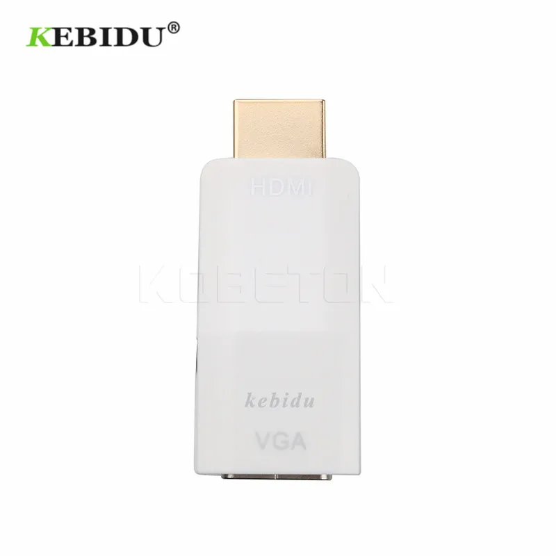 Kebidu 1080P адаптер Папа-мама конвертер Кабель HDMI-Совместимость с VGA поддержка HD для