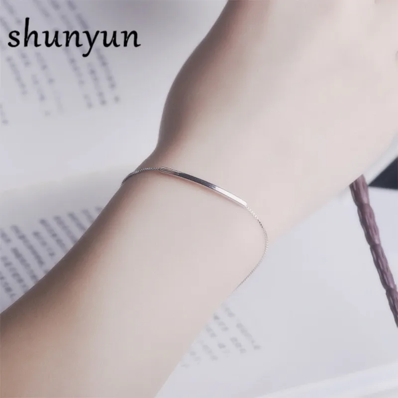 Shunyun Simple Style 925 Sterling Silver Fashion Jewelry Bracelet Valentines Day Gift Women Chain Adjustable Bracelets & Bangle on -> Браслет модного ювелирного украшения shunyun Simple Style 925 Sterling Silver Valentines Day Gift Women Chain Adju