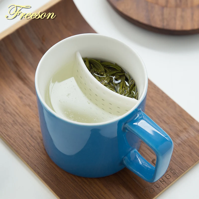 Творческий Фарфор Чай кружка с Infuser крышкой 380 мл Керамика чашка фильтром Пивная