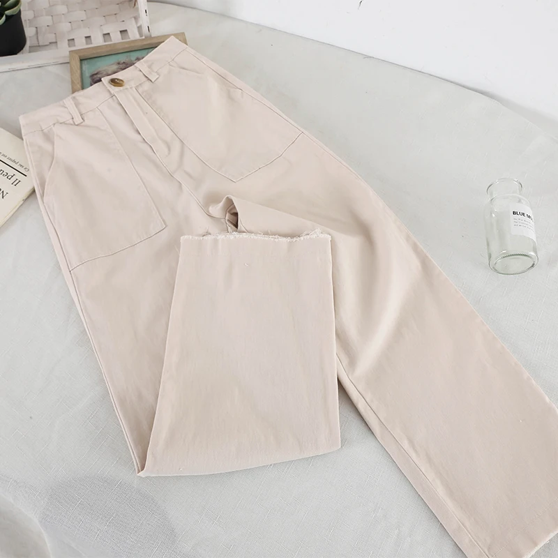 2019 новые модные женские брюки повседневные прямые свободные 3411 | Женская одежда