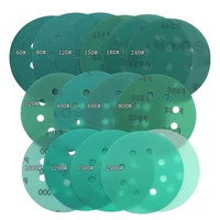 20pcs 5 inch 125mm 8 holes wet and dry sandpaper 60 to 2000 grits hook and loop green film sanding disc pet film abrasive tools