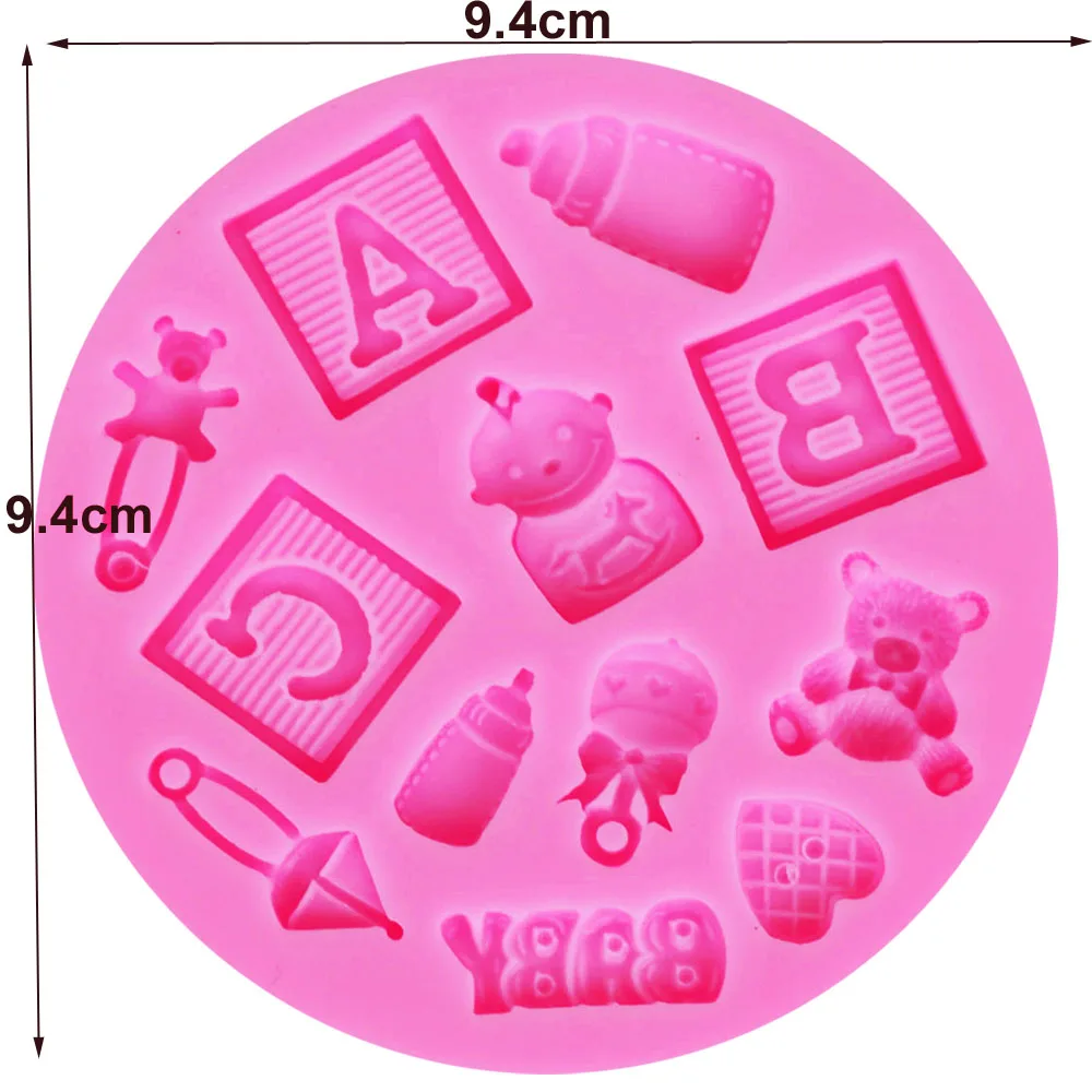 10 шт./компл. M016 ABC Baby Shower силиконовая форма бутылка Trojans Bear Fondant инструмент для