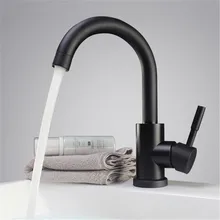 Black and white color 304 stainless steel polished bathroom basin mixer dual sink rotatable basin faucet kitchen mixer
