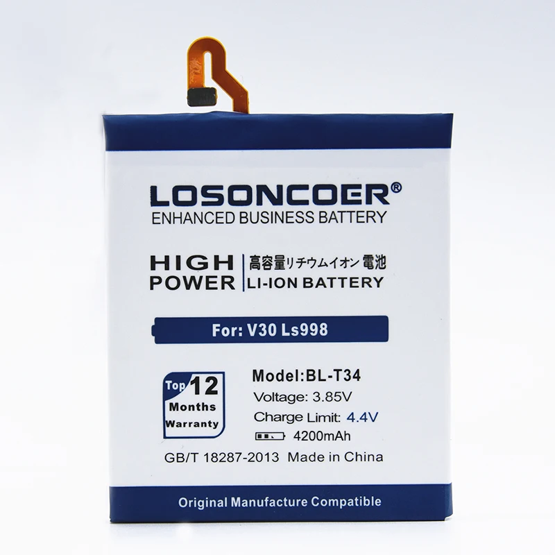 LOSONCOER BL-T34 4200 мАч для LG Sprint V30 LS998 V30A V30+ H930 H932 Замена литий-ионная батарея для телефона Бесплатные инструменты