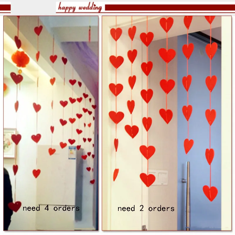 Бумажные цветы в форме сердца 1 шт. нетканый рисунок Свадебные баннеры висячий