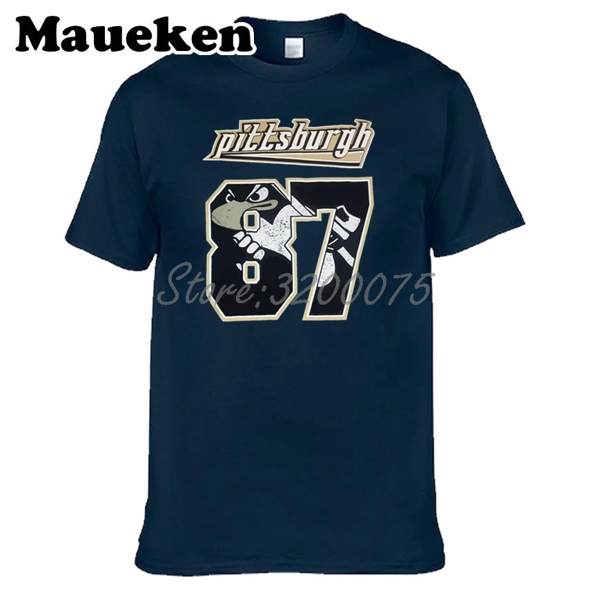 Мужская футболка Sid Anger 87 Sidney Crosby футболки с коротким рукавом 100% хлопок W0518077|t shirt