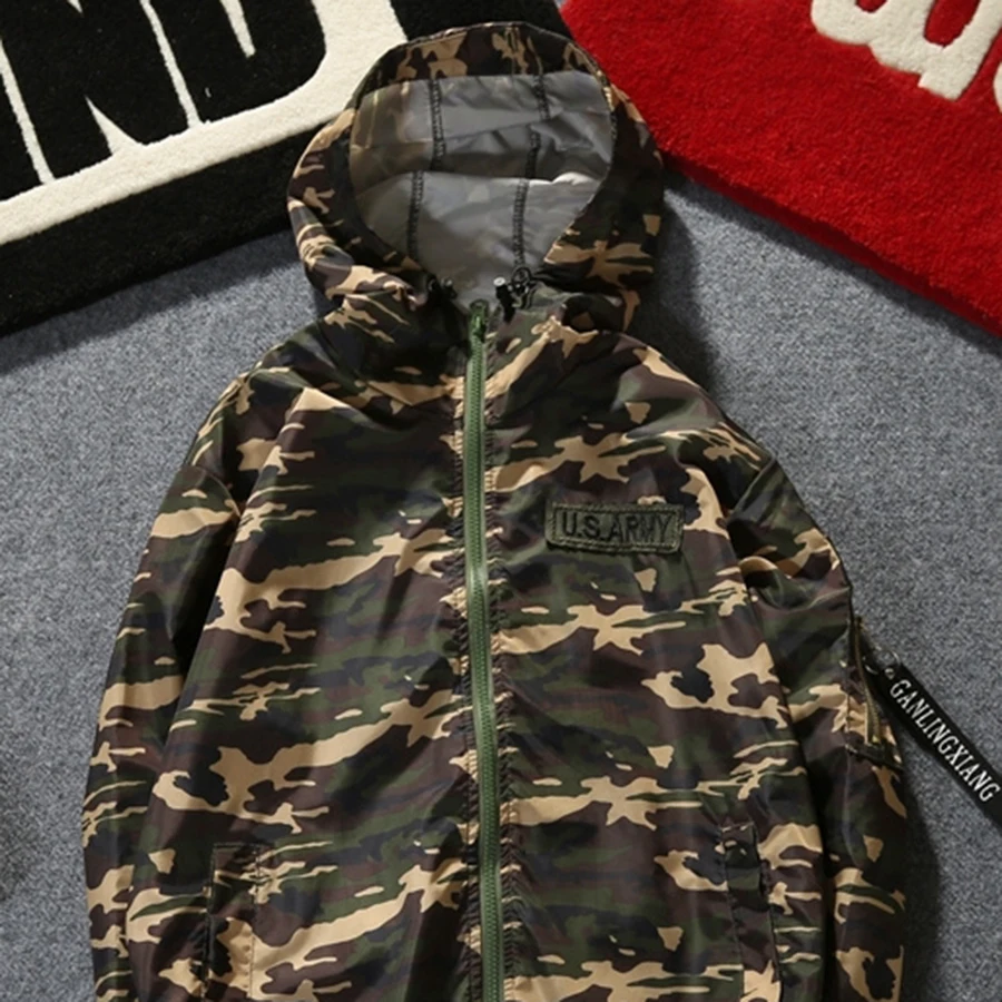 Мужская ветровка на молнии Jaqueta Camuflada весенне-летний спортивный костюм Chaquetas Casacas