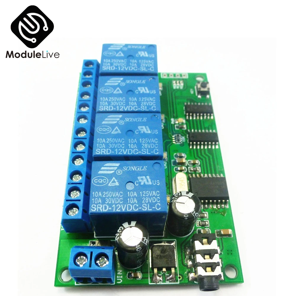 AD22B04 4 канальный DTMF MT8870 аудио декодер релейный контроллер для умного дома