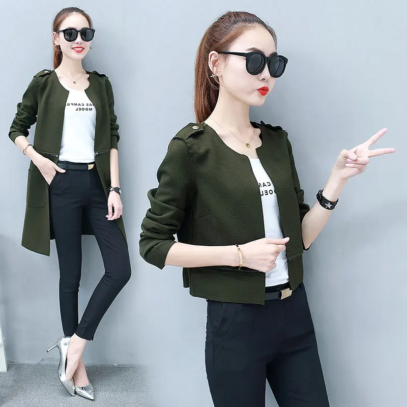 Куртка женская Корейская версия с длинными рукавами длинные и короткие раздел