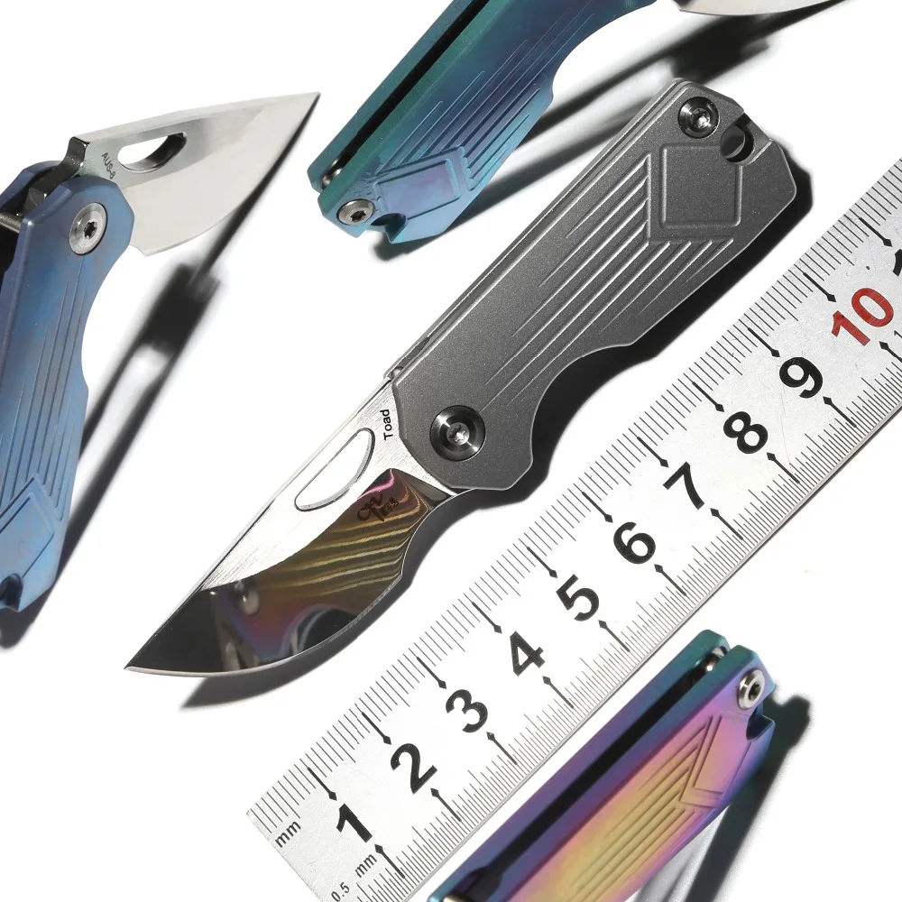 

CH mini original folding knife AUS-8 Blade ball bearing Titanium handle camping hunting outdoor survival pocket knives EDC tools