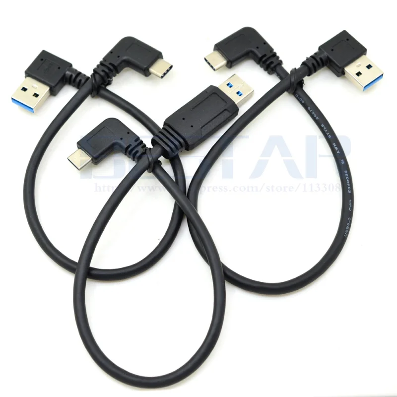 Прямой/левый/правый угол 25 см USB 3 0 A штекер на 1 Type C колено для синхронизации