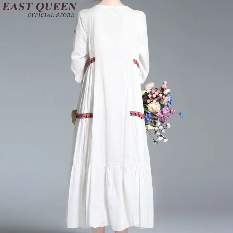 Женское богемное шикарное платье с вышивкой в стиле хиппи этническом пляжное