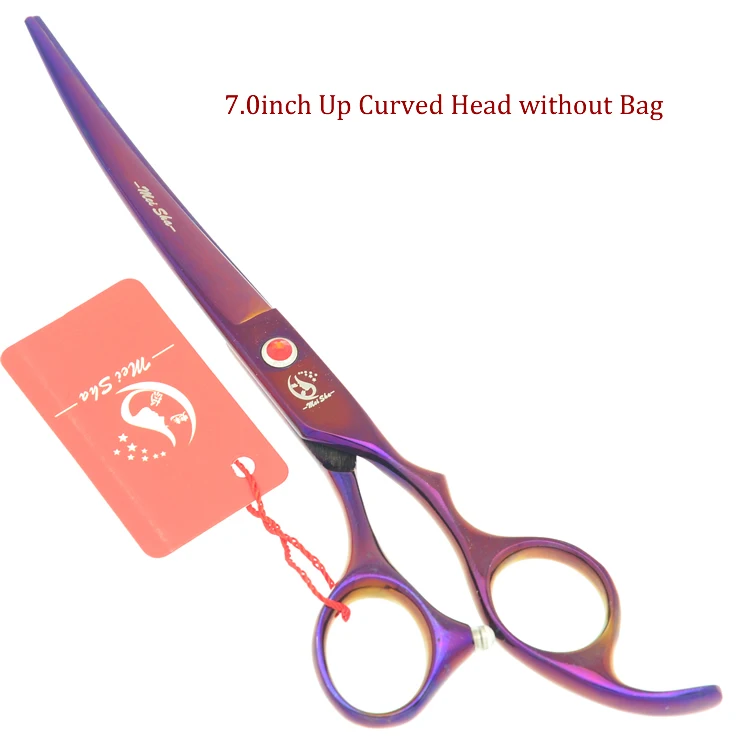 HB0114 no bag 7,0 дюймов Meisha JP440C ножницы для ухода за собакой наборы фиолетовых домашних животных Большие прямые и истончающие и Изогнутые Ножницы Волосы для животных Парикмахерская бритва HB0108 - Цвет: HB0114 no bag