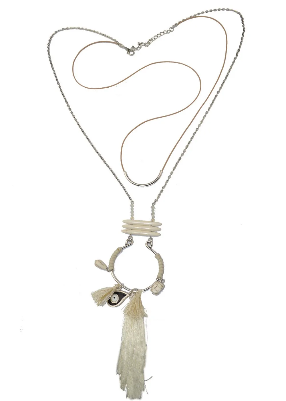 korean Fashion silver plated multiple rope chain turquoise long pendant necklace flower shape inlay gem stone dangle earrings | Украшения и
