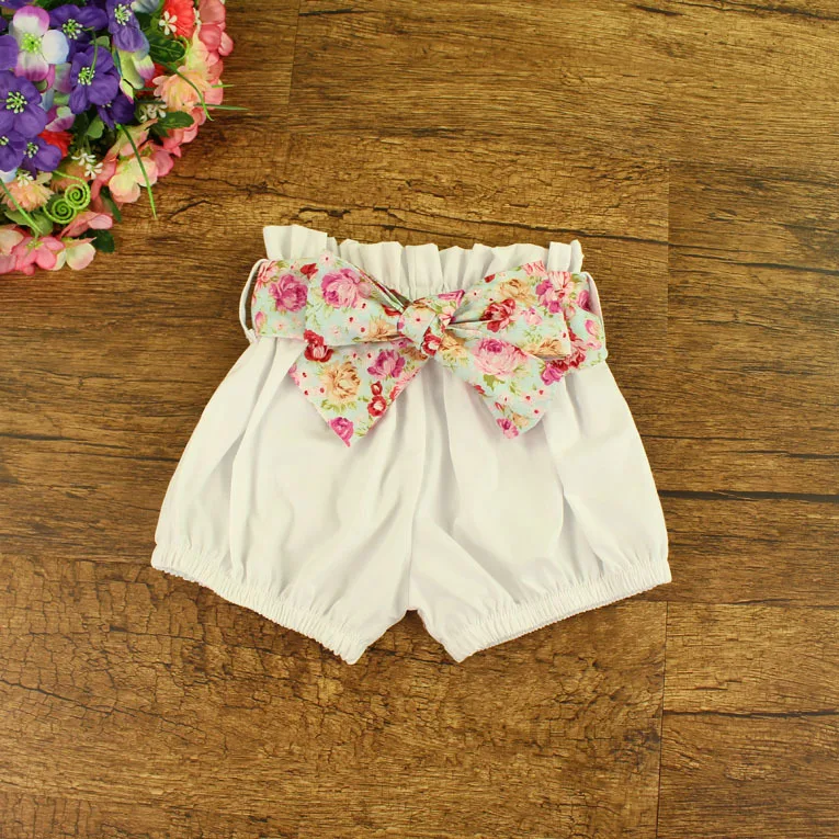 Комплект Одежды младенца 3-части Летних Девочек Хлопок Цветок Печатных Рябить
