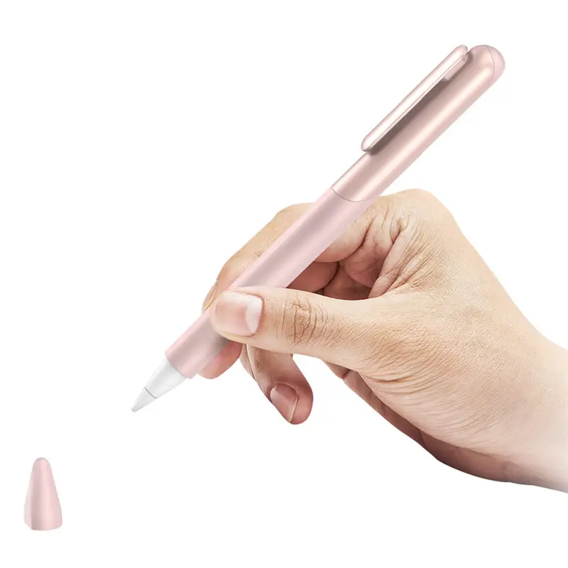 Rosegold Силиконовый защитный чехол SUP для Apple Pencil(2-го поколения), противоскользящая ручка с наконечником(3 шт.) аксессуары - Цвет: Rosegold