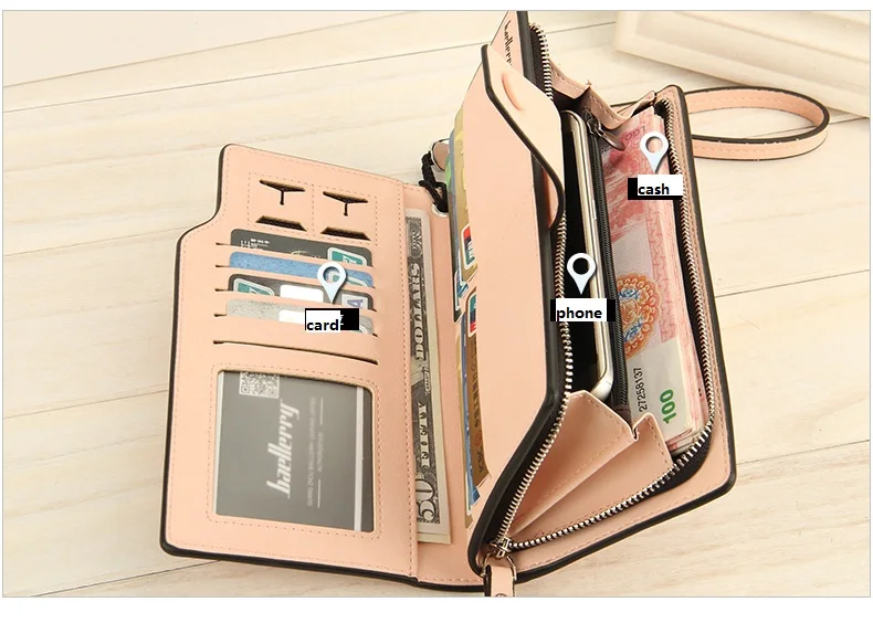 Baellerry designer fashion women's PU leather zipper long wallets ladies' high capacity mutifunction clutch wallet coin purse | Багаж и
