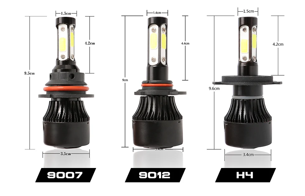 X7 4 стороны COB 100W 10000LM Автомобильный светодиодный фары для H4 H7 H11 H13 9004 9005 9006 5202 чипы авто светодиодный лампы 12v 6500 к налобный фонарь красный