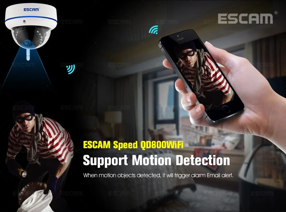 Escam скорость QD800 WiFi IP камера Full HD 1080P 2MP Onvif IP66 купольная инфракрасная Водонепроницаемая камера с датчиком движения день/ночь