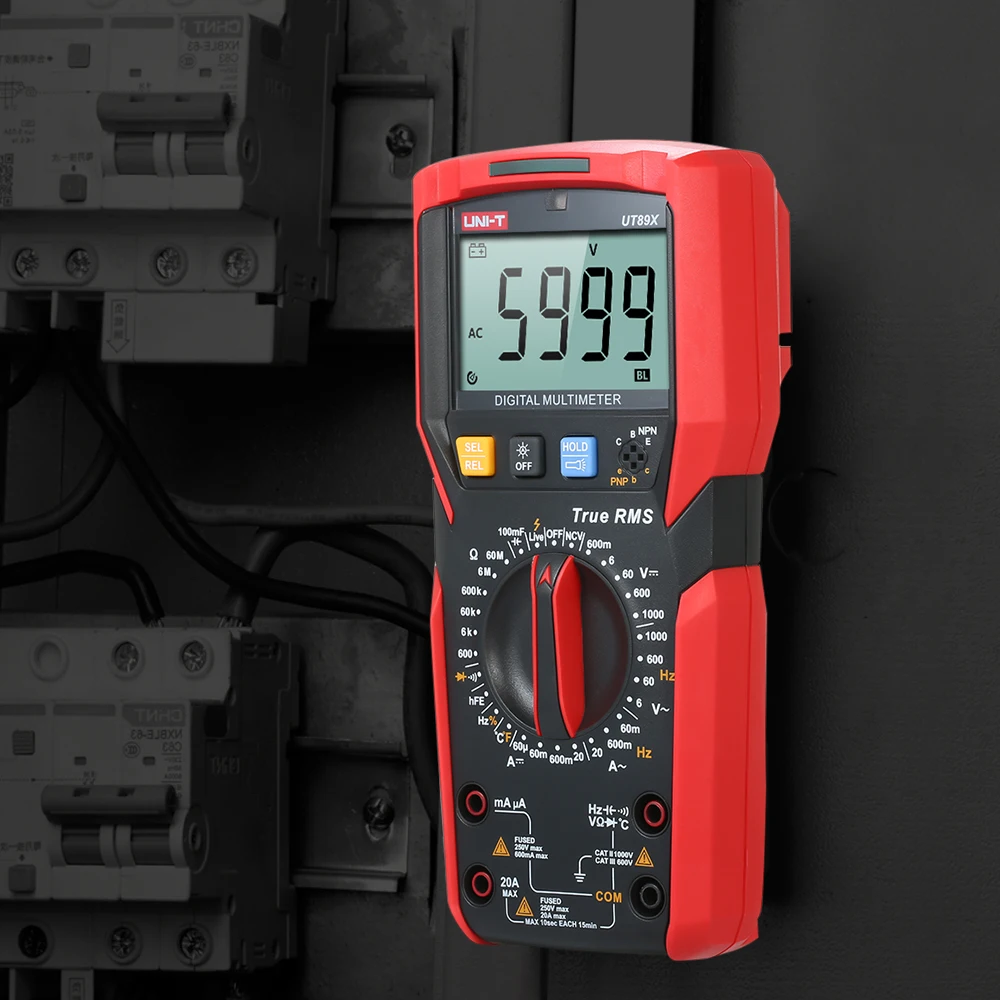 

UT89X High Accuracy Digital Multimeter ESR Tester NCV Voltmeter 6000 Count AC/DC Current Capacitance Frequency Temperature Meter