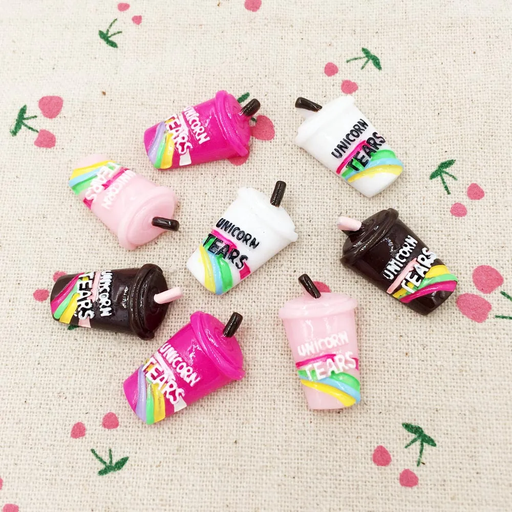 10 шт. смешанных цветов Каваий каучук с плоским основанием миниатюрная еда сделай