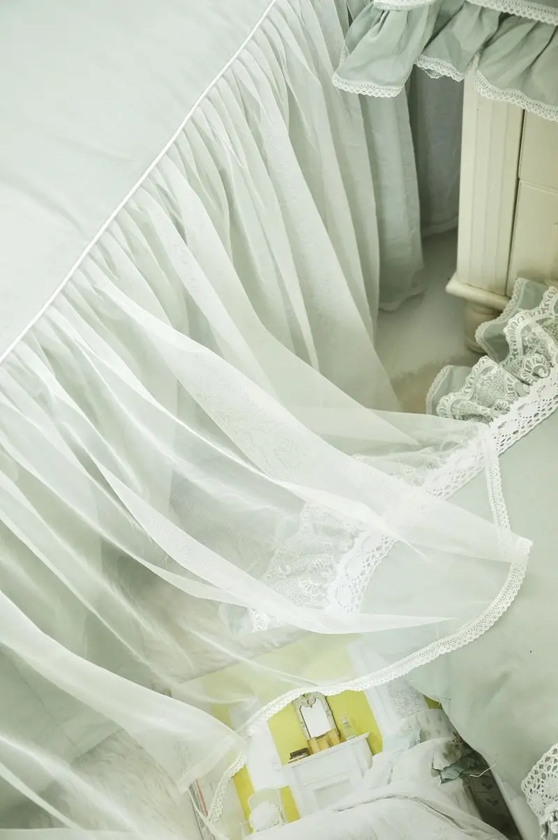 Комплект постельного белья с кружевной вышивкой хлопковое покрывало принцессы