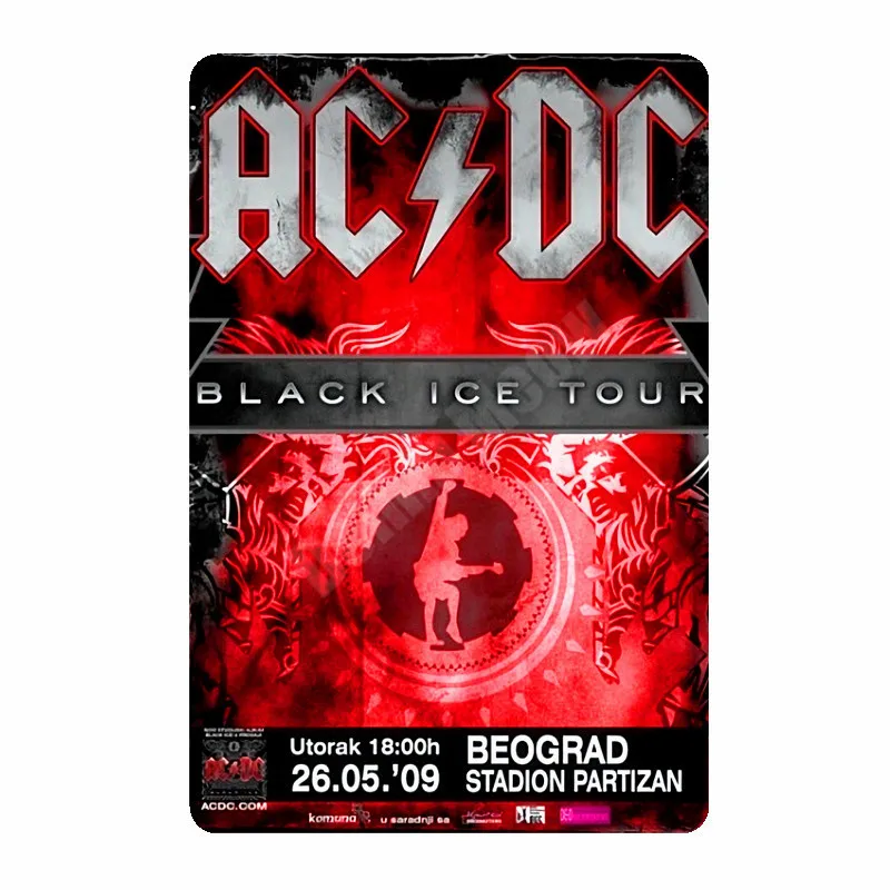 T 20x30 см ACDC винтажные металлические жестяные вывески для бара, кафе, паба, казино, домашний декор, тарелки в стиле ретро, музыкальная доска, художественный плакат, рок наклейки на стену N264 - Цвет: T