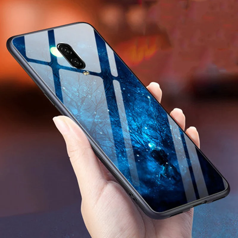 Чехлы с закаленным стеклом для мобильного телефона Oneplus 6 T чехол Роскошные модные