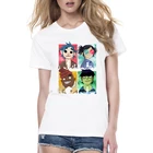 Женская уличная футболка с коротким рукавом, футболка с принтом лапша, футболка с принтом в стиле рок-группы chakahan Murdoc Russel, 2019
