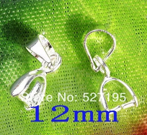 

300pcs silver Plated Pinch Clip Bail Beads Findings 12x5mm