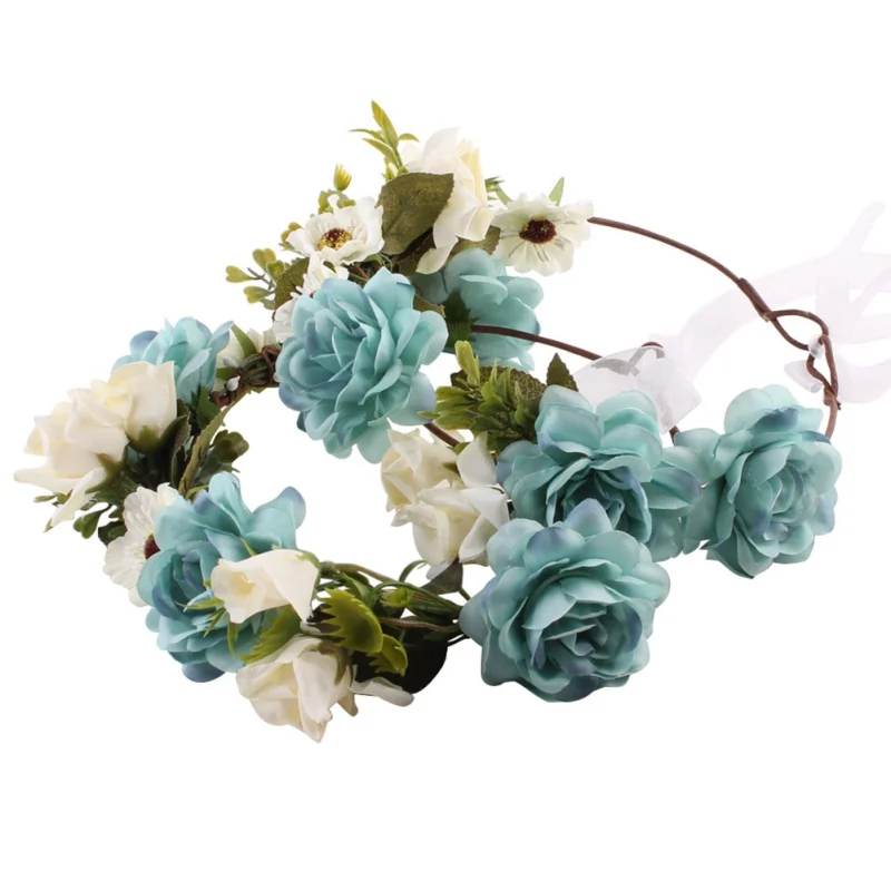 Headband Flower Crown Match Garland Hair Band Accessories for Mom anad Kids Flower Headband Newborn Baby Hot