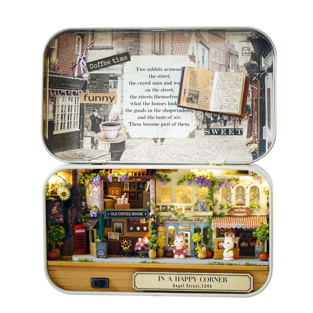 2018 деревянная коробка-пазл в веселых угловых театрах миниатюрная модель