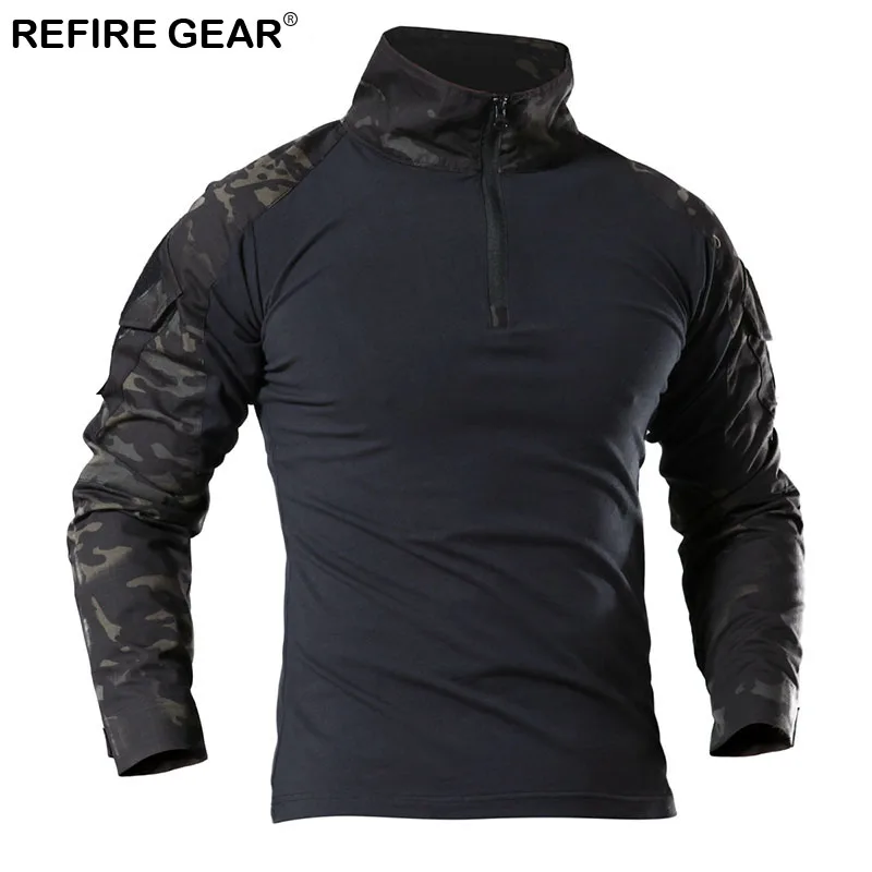 Мужская футболка с длинным рукавом Refire Gear камуфляжная дышащая походная рубашка