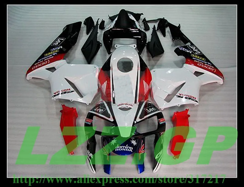 Впрыска белый красный Обтекатели набор для Honda CBR 600 RR CBR600RR F5 05 06 2005 2006 ABS LZZ. GP боди