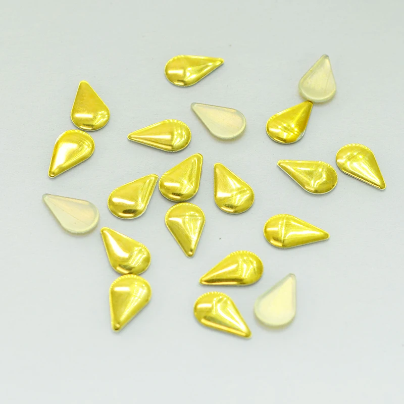 3D гвоздики для ногтей серебряный золотой сплав дизайн стразы капли воды 5x8 мм