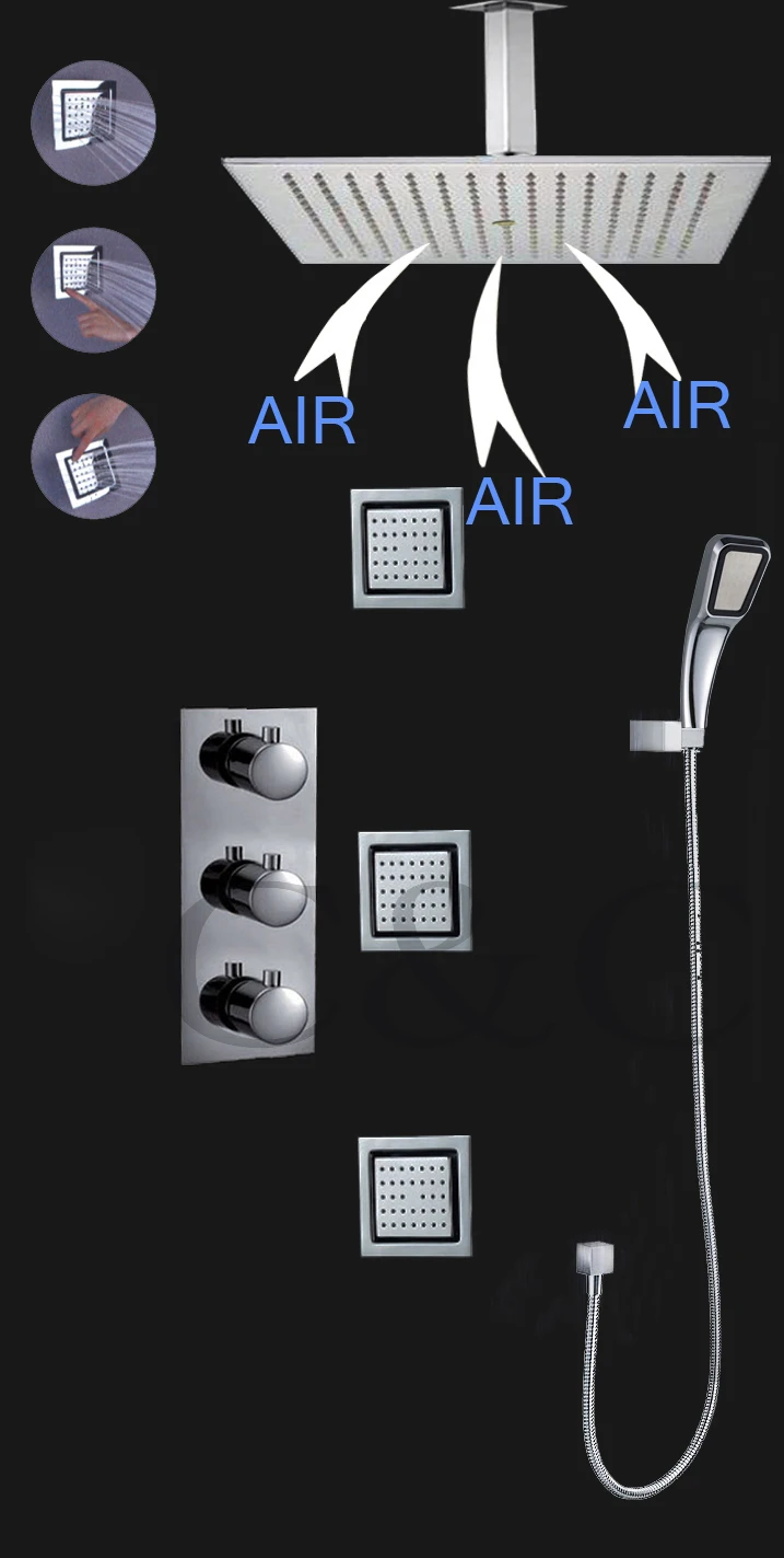 Термостатический смеситель для душа ванной комнаты с 16 дюймовым фильтром