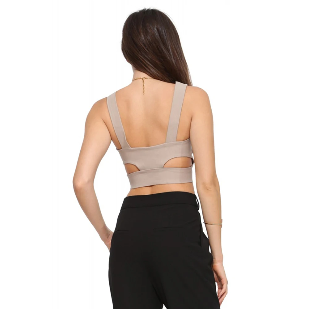 HYH HAOYIHUI Sexy Cut Out Basic безрукавки для женщин с v образным вырезом спинки Тонкий