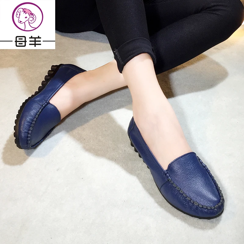 MUYANG Plus Size(35-42) 2018 Shoes Woman Genuine Leather Women 5 Colors Loafers Women's Flat Fashion Flats | Обувь