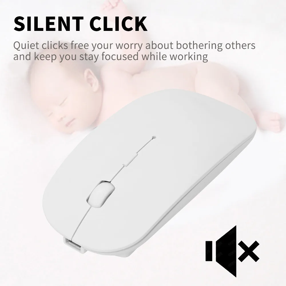 VOBERRY Bluetooth 4,0 Беспроводной Мышь платные Mute 1600 Точек на дюйм Высокочувствительный Мышь ультра-тонкий Портативный
