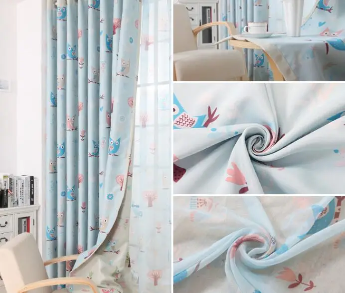 Home Curtain Free Shipping!Boy/Gril Bedroom Owl Cartoon Decor High-class Curtains and Tulle Baby Room Curtains. | Дом и сад
