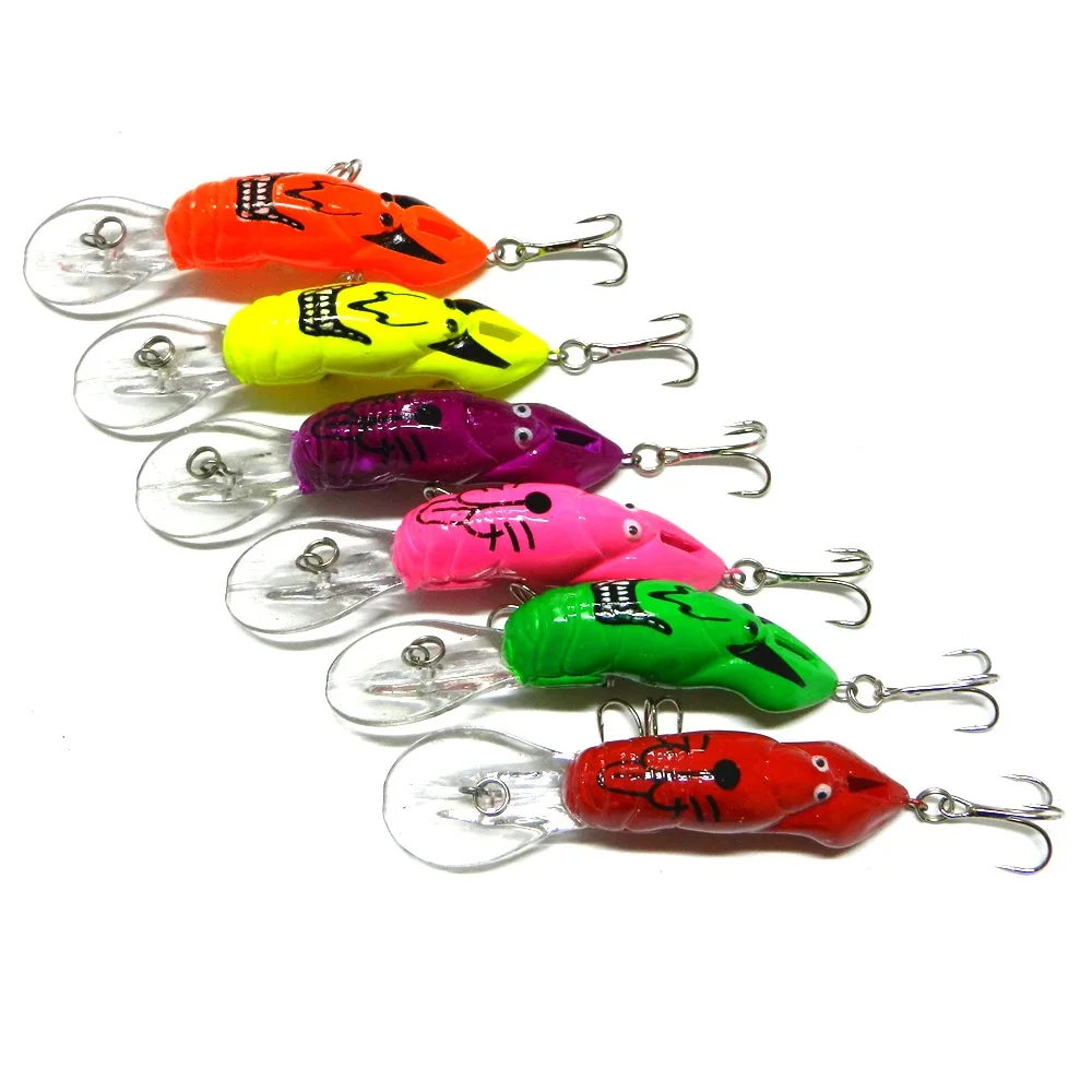 

HiUmi Lot 6Pcs 8.5cm 8.2g Fishing Lures Bionic Artificial Shrimp Bait Wobblers Swim Plastic Hard Baits Fly Fishing Lure Kit