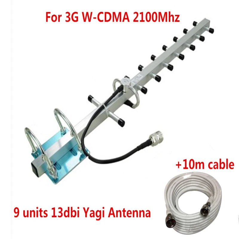 1 шт. 9 блок 3G DCS WCDMA 1800/2100 МГц Yagi антенна 13 дБ с кабелем 10 м для повторитель сигнала
