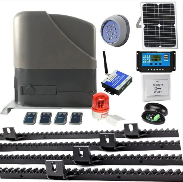 kit9 800 кг DC12V металлическое основание раздвижные двери операторский мотор с 4 передатчиками 6 м нейлоновые стойки солнечная панель y контроллер - Color: kit9