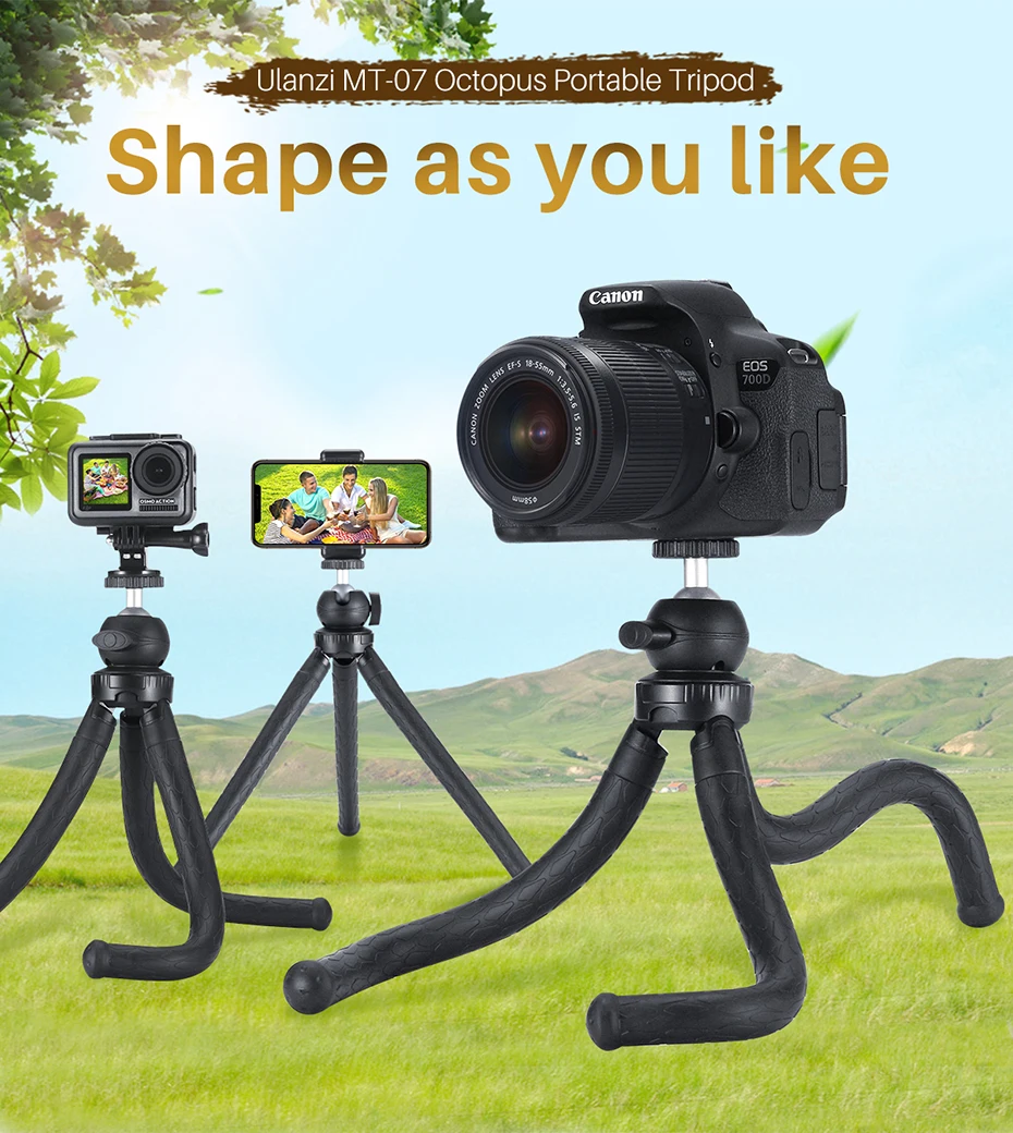 Ulanzi MT-07 Octopus FlexibleTripod 360 панорамная шаровая Головка Для iPhone XS X, монопод для Nikon Canon DSLR камеры Gopro Hero