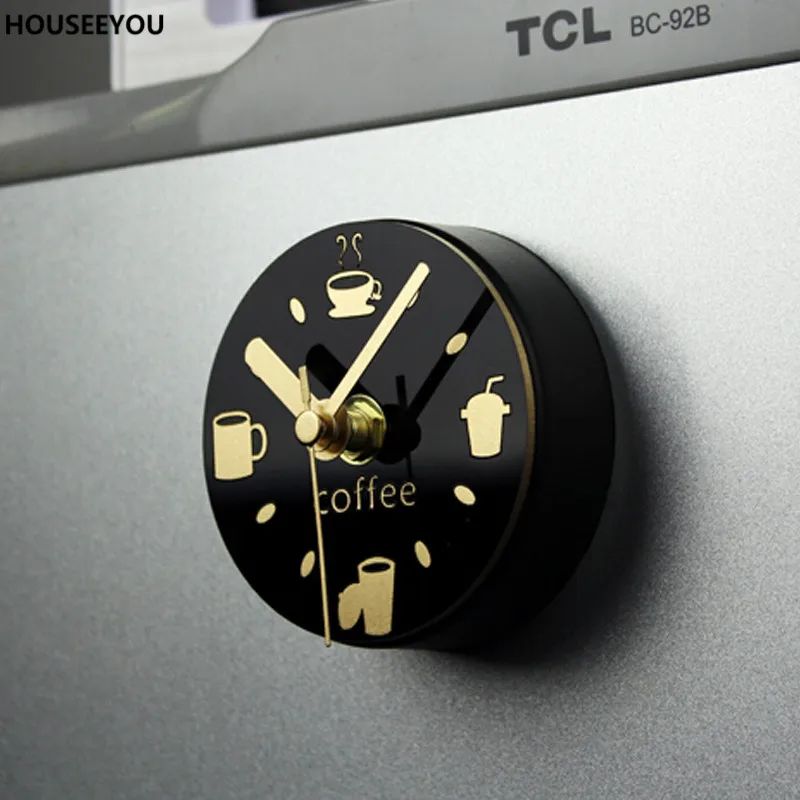 Креативные короткие настенные часы для отдыха магнитные на холодильник простые