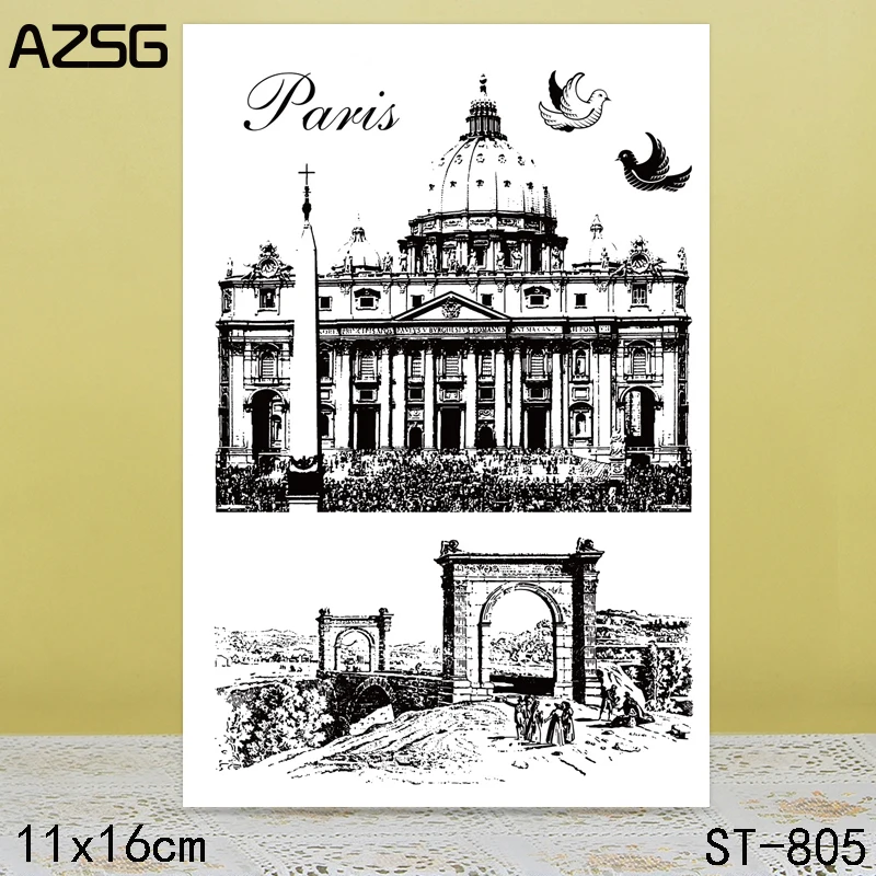 

AZSG Church Clear Stamps/Seals For DIY Scrapbooking/Card Making/Album Decorative Silicone Stamp Crafts