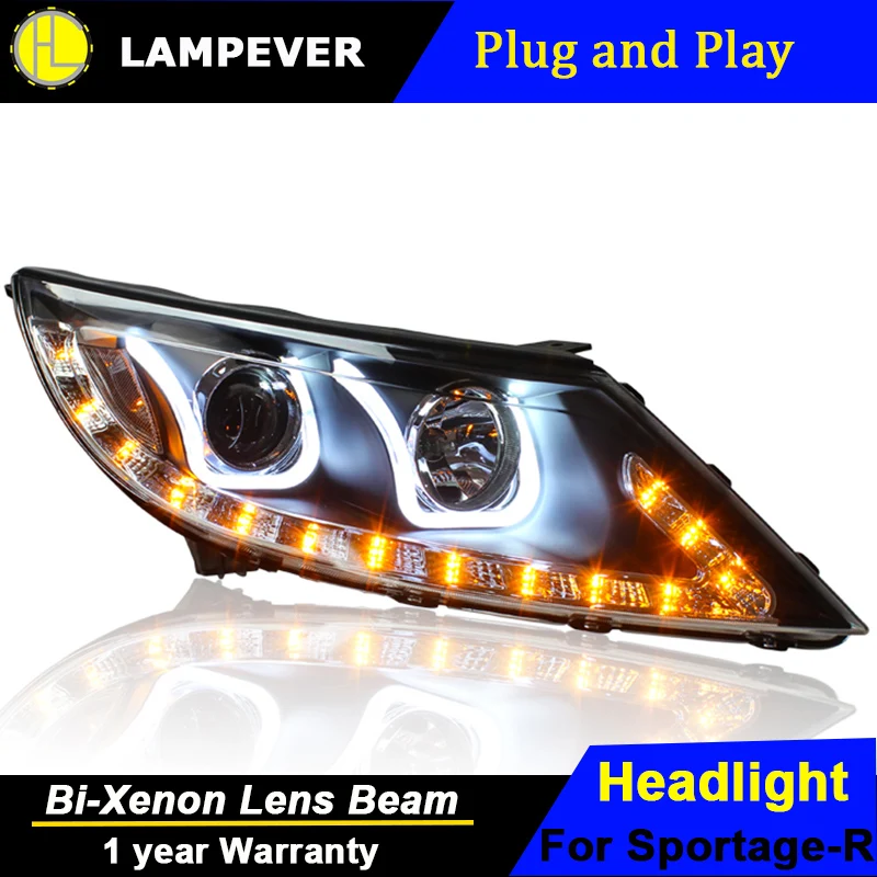 Lampever Стайлинг для Sportage R фары 2011 2014 светодиодный задний фонарь DRL Bi Xenon объектив