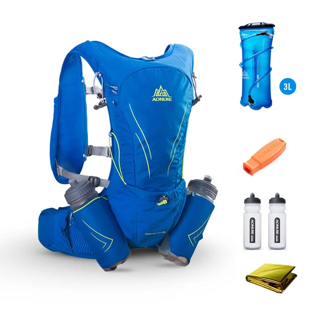 Blue Set 1 AONIJIE 15L открытый светильник гидратации веса Рюкзак Сумка 3L водный Пузырь для походов ультра Трейл бег гонки - Color: Blue Set 1